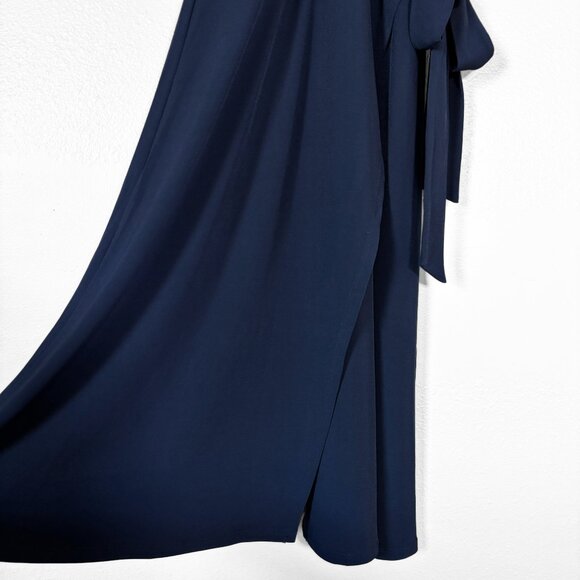 41 Hawthorn Navy Blue Faux Wrap Dress Womens Medium Scandi Minimalist Office - Picture 4 of 13